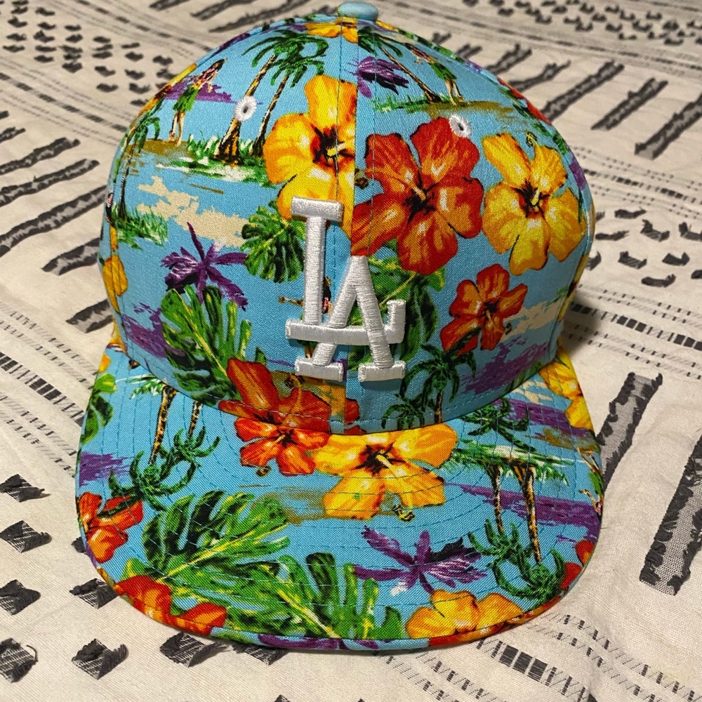 New Era Blue Floral LA Dodger Hat